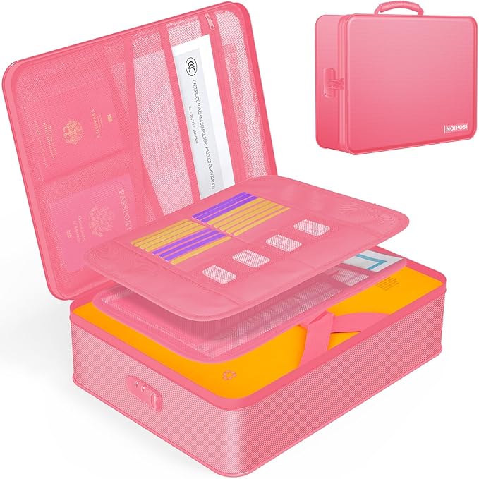 Document Organizer with 5200℉ Heat Insulated, 16.1"x11.4"x4.3" Waterproof and by Noiposi
