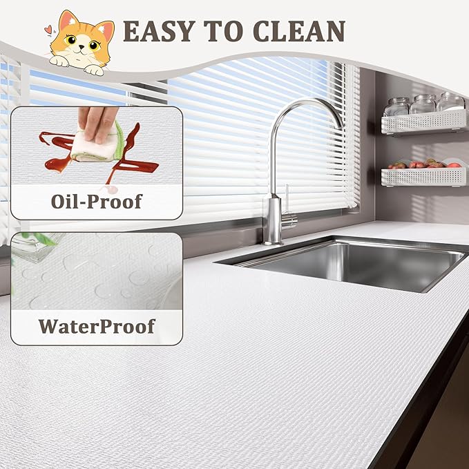 Shelf Liner for Kitchen Cabinets 24" x 120" Non-Adhesive Non-Slip Drawer Liners - Image 3