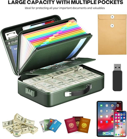 Fireproof Document Box, Hard Case Highly Flame-Resistant Fire Proof Waterproof - Image 3