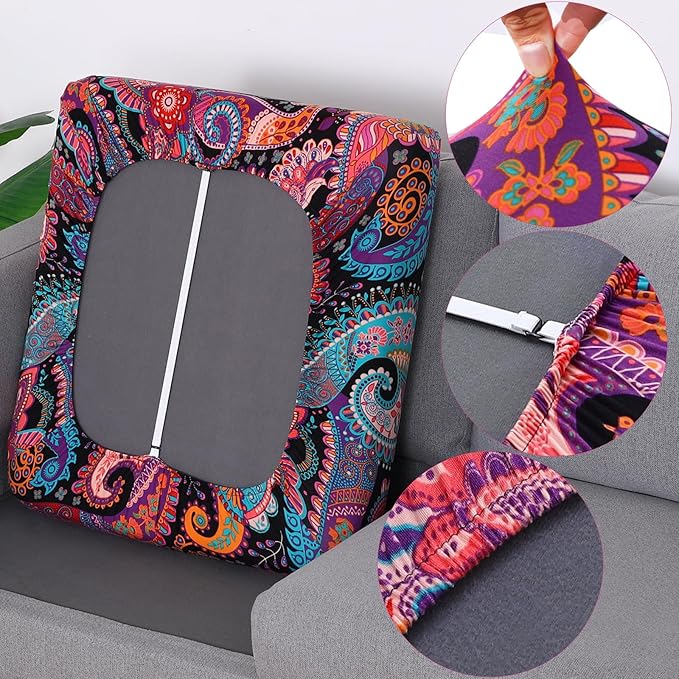 Fuloon Sofa Cushion Covers, Stretch Printed Seat Cushion Cover Couch Seat - Image 3