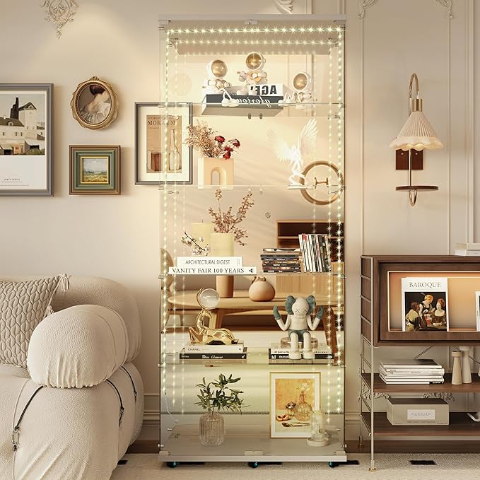 Yoluckea 5 Tiers Glass Display Cabinet by Yoluckea
