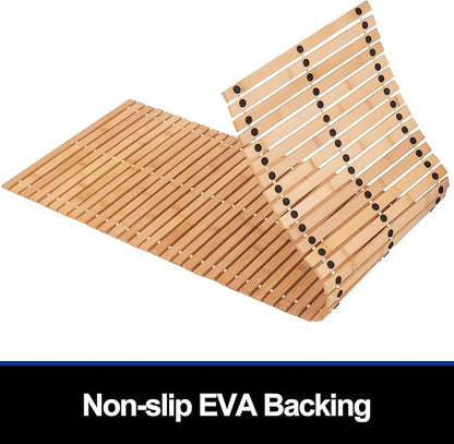 Bamboo Bath Mat Bathroom Runner Long Large Rugs Floor Wood Shower Bathtub - Image 4