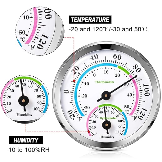 Weewooday 3 Pcs Indoor Outdoor Thermometer 2 in 1 Mini Home Temperature - Image 3
