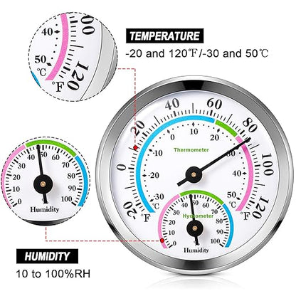 Weewooday 3 Pcs Indoor Outdoor Thermometer 2 in 1 Mini Home Temperature - Image 3