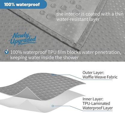 2-in-1 Waterproof Fabric Shower Curtain - Image 5
