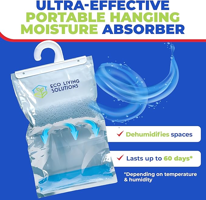 Moisture Absorber Packets, Fragrance Free, Humidity Absorber, Hanging Closet - Image 3