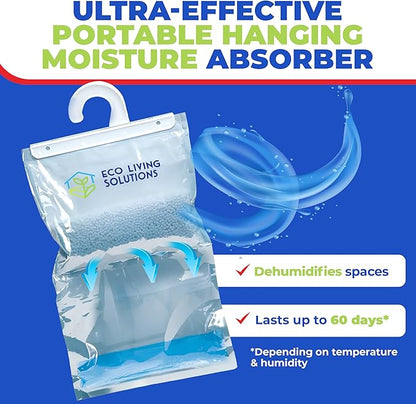 Moisture Absorber Packets, Fragrance Free, Humidity Absorber, Hanging Closet - Image 3