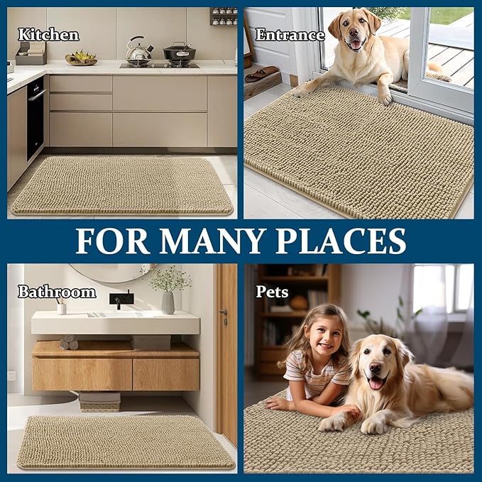 OLANLY Dog Door Mat for Muddy Paws 40x32, Absorbs Moisture and Dirt, Absorbent - Image 8