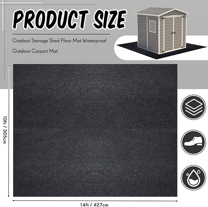 Haull Outdoor Storage Shed Floor Mat Waterproof Outdoor Carport Mat Thickened - Image 2