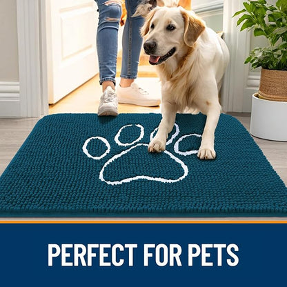 OLANLY Dog Door Mat for Muddy Paws 32x20, Paw Print Design, Absorbs Moisture - Image 6