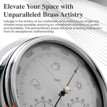 Chrome Barometer with Built-in Hygrometer &Thermometer - Image 5
