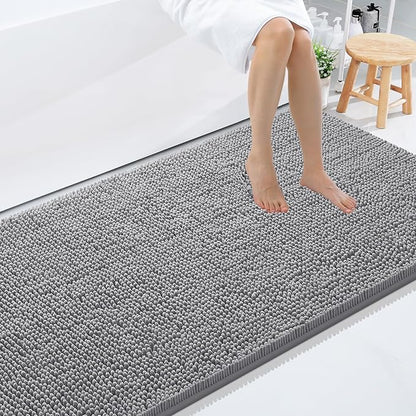 Smiry Luxury Chenille Bathroom Rugs 59x35, Extra Soft and Absorbent Shaggy Bath by Smiry