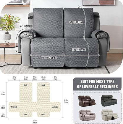 TAOCOCO 100% Waterproof Recliner Cover, Non-Slip Washable Reclining Couch Cover - Image 3