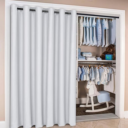 Hiasan Patio Sliding Door Blackout Curtains-10ft Wide x 8ft Tall, Grommet - Image 5