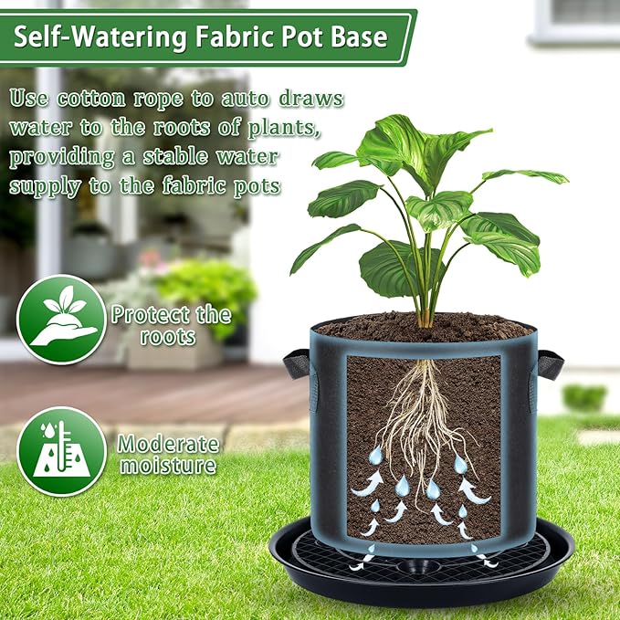 4 Pack 14'' Self-Watering Fabric Pot Base - Image 3