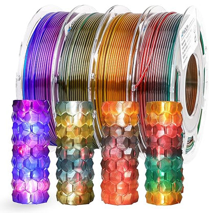 AMOLEN 3D Printer Filament Bundle, PLA Filament 1.75mm Transparent Multicolor by AMOLEN