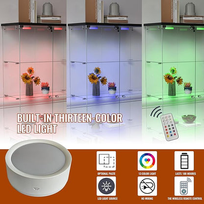 Yoluckea 4-Tier Glass Display Cabinet - Image 3