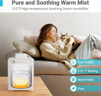 Stainless Steel Humidifier, 3L Warm Mist Humidifier, Easy Clean - Image 2