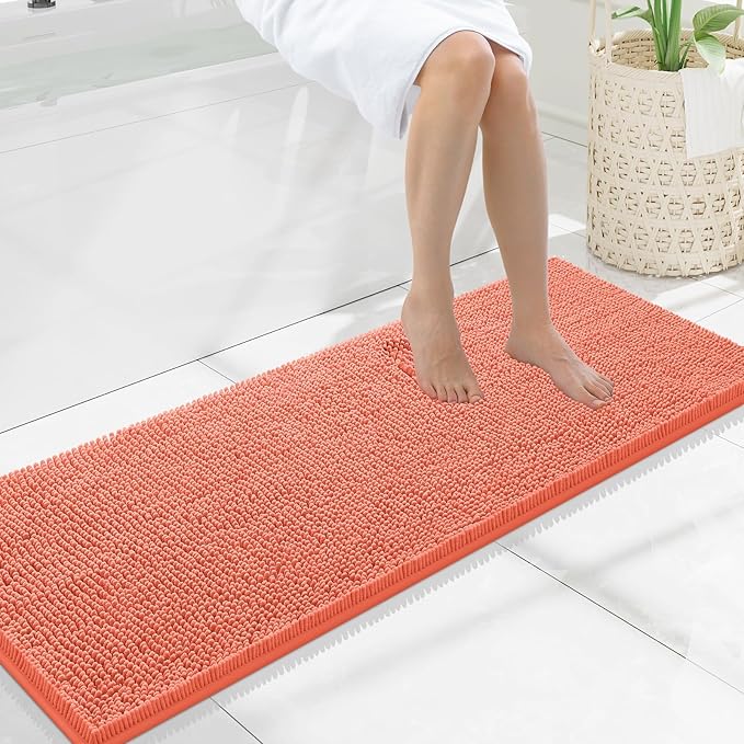 Smiry Luxury Chenille Bathroom Rugs 47x17, Extra Soft and Absorbent Shaggy Bath by Smiry