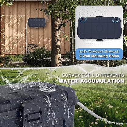 Flemoon Medium Outdoor Electrical Box, IP54 Waterproof Extension Cord Cover w/6 - Image 6