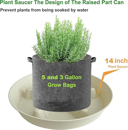 4 Pack Plant Saucer 14 inch, Plastic Plant Saucers - Image 3