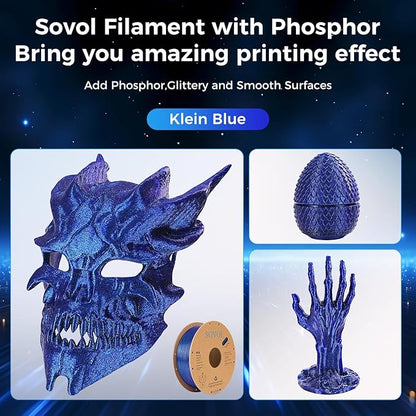 Sovol Silk PLA Filament with Blue Glitter 1kg 1.75mm, Color Changeable 3D - Image 2