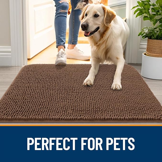 OLANLY Dog Door Mat for Muddy Paws 32x20, Absorbs Moisture and Dirt, Absorbent - Image 6