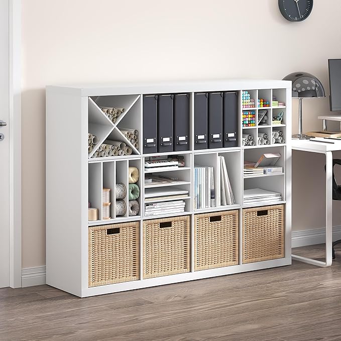 Furinno Cubicle Cube Insert, X-Shelf Cube Organizer, 3-Shelf Accessory - Image 2