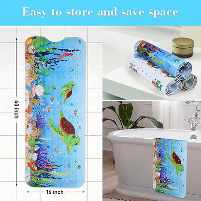 Bath Mat for Tub Non Slip, Machine Washable Anti-Slip Cartoon Baby Bathtub - Image 6