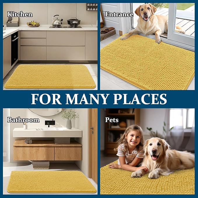 OLANLY Dog Door Mat for Muddy Paws 34x21, Absorbs Moisture and Dirt, Absorbent - Image 8