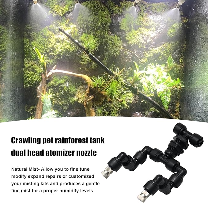 Reptile Misting Spray Nozzle for Rainforest Tank Pet Cooling Adjustable Reptile - Image 6