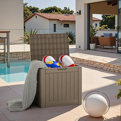 JUMMICO 42 Gallon Deck Box Waterproof, Resin Outdoor Storage Box - Image 7