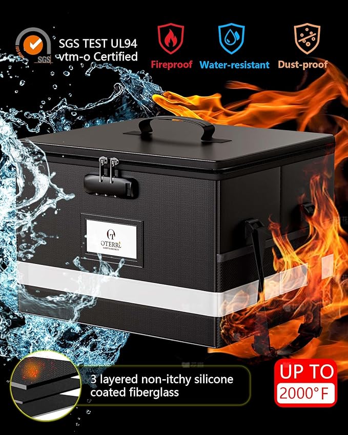 Oterri 1 Pack Fireproof Document Box - Image 2
