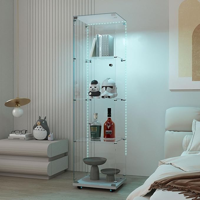 Yoluckea 4-Tier Glass Display Cabinet - Image 5