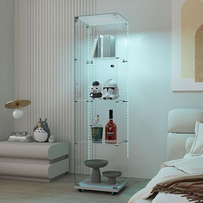 Yoluckea 4-Tier Glass Display Cabinet - Image 5