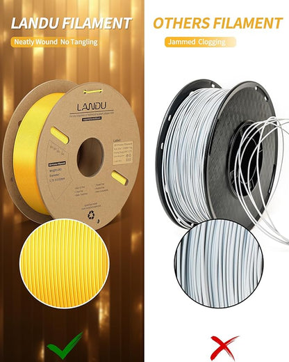 LANDU Silk PLA Filament 1.75mm Gold 1KG, 3D Printer Filament Dimensional - Image 3