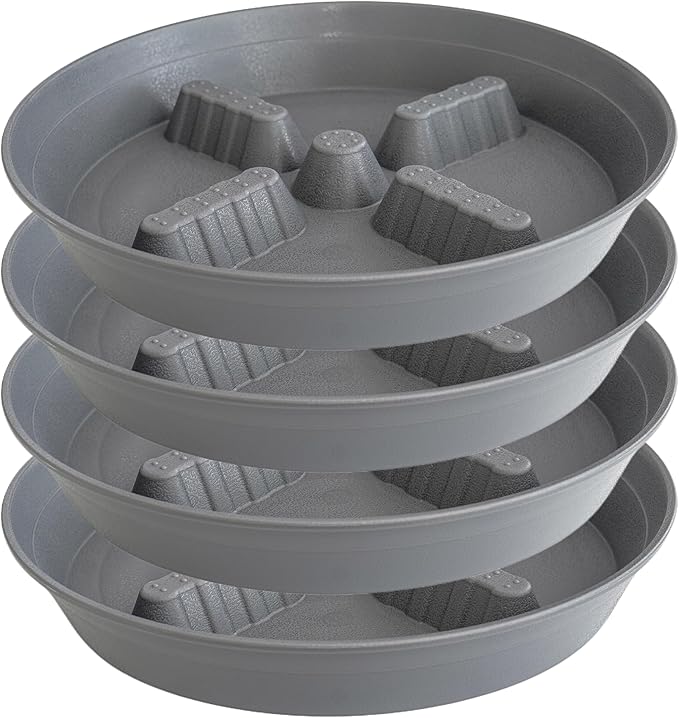 4 Pack Plant Saucer 10 inch, 8 12 14 17 inch, Plant Stand Plastic Plant Saucers by Unknown