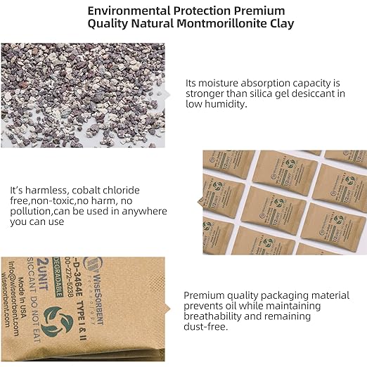 Kraft Clay Desiccants Packs for Safe, 17 Gram 20 Pack Dehumidifier for Gun Safe - Image 3