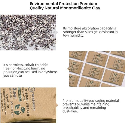 Kraft Clay Desiccants Packs for Safe, 17 Gram 200 Pack Dehumidifier for Gun Safe - Image 3