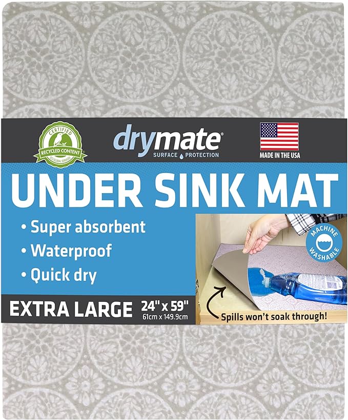 Drymate Premium XL Under Sink Mat, Waterproof Cabinet Protection Mats by Drymate
