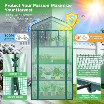Ohuhu Mini Greenhouse for Indoor Outdoor, Small Plastic Plant Green House - Image 5
