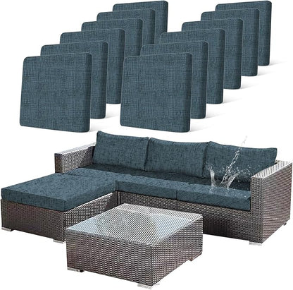 12Pcs Stretch Patio Cushion Covers Outdoor Couch Cover Replacement, Outdoor by CALBODE
