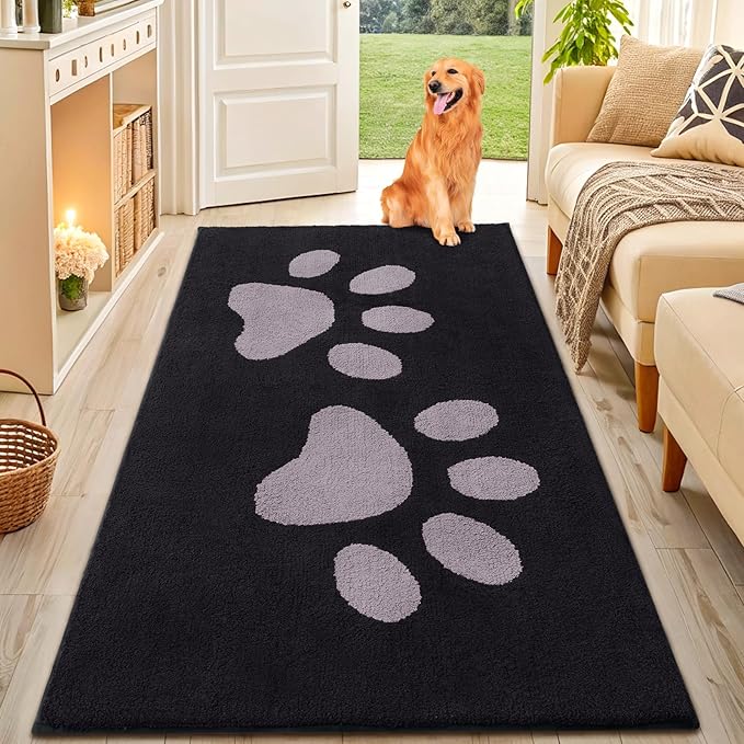 Smiry Dog Door Mat for Muddy Paws, Absorbs Moisture and Dirt, Low-Profile by Smiry