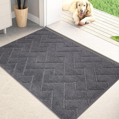 PURRUGS Dirt Trapping Door Mat 24" x 35.5", Non-Slip Machine Washable Entry Rug by PURRUGS