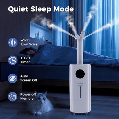 COSTWAY 21L/5Gal Humidifier for Large Room, Top Fill Whole House Humidifier - Image 6