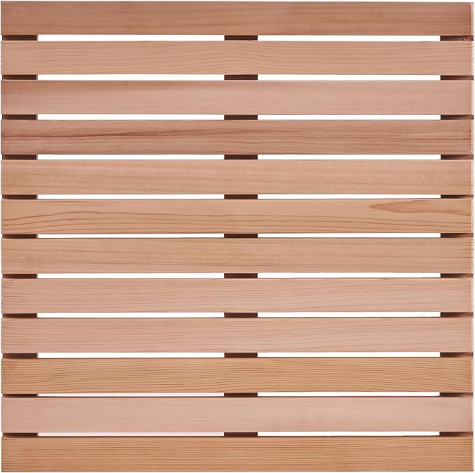 bingaai Cedar Wood Shower Mat 24" × 24", Cedar Wood Bath Mat Square, Wooden by WhenStyleMeetsPracticality
