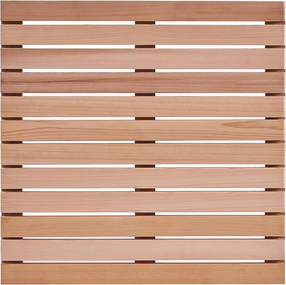 bingaai Cedar Wood Shower Mat 24" × 24", Cedar Wood Bath Mat Square, Wooden by WhenStyleMeetsPracticality