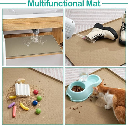 Waterproof Under Sink Mat 34" x 19", Silicone Cabinet Liner, Rubber Protector - Image 5