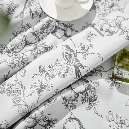 jinchan 95% Blackout Floral Curtains 96 Inches Long, Printed Flower Black - Image 4