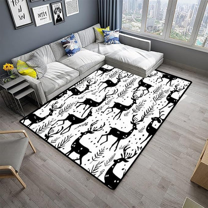 Runner Rug - Giraffe Graffiti Pattern Drawing Reversible Area Rugs Fade - Image 2